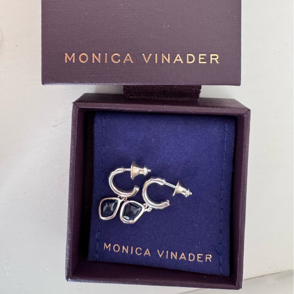 MONICA VINADER Sterling Silver siren kyanite nugget earrings